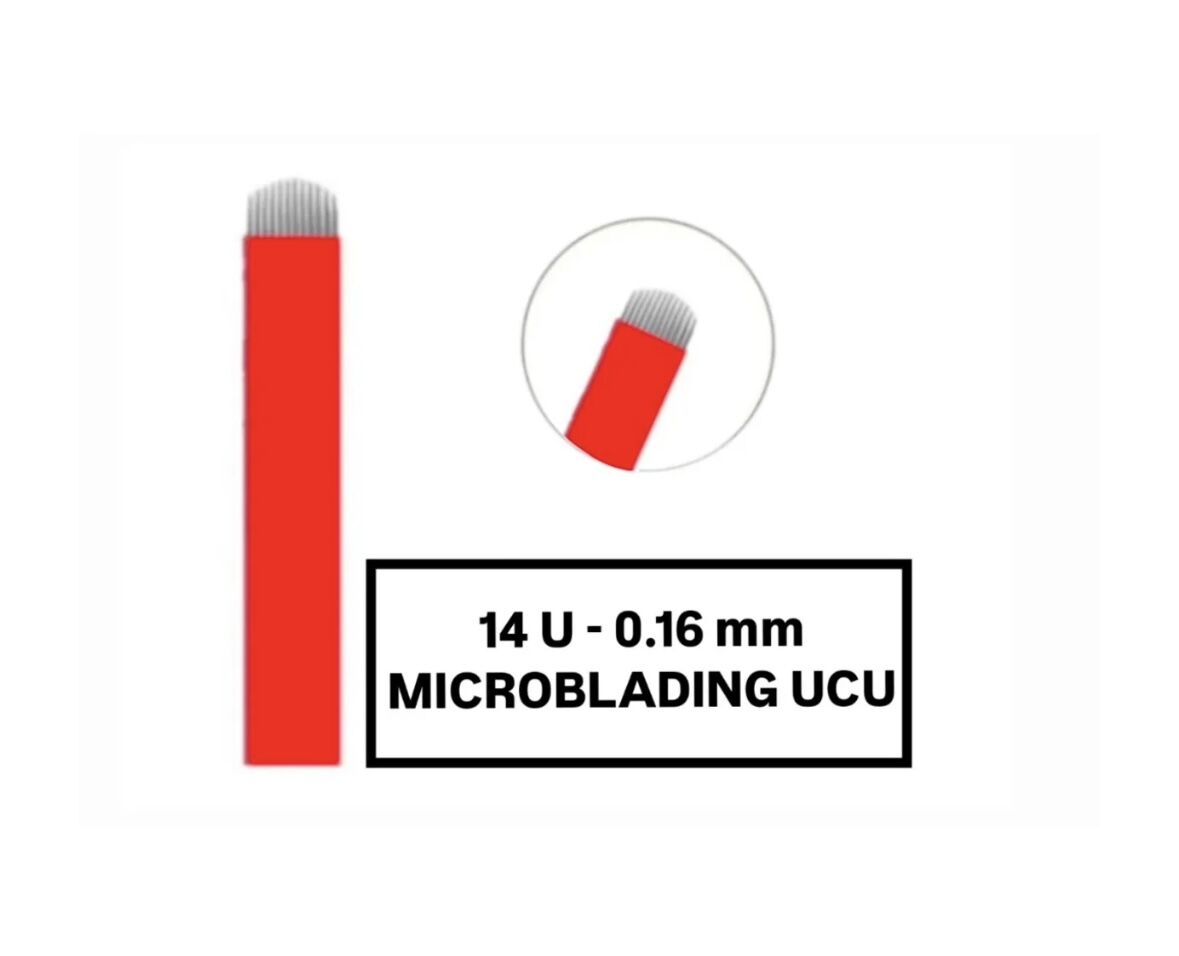 14U - 0.16mm Kırmızı Microblading Kalemi Değiştirilebilir Uç (Iğne)