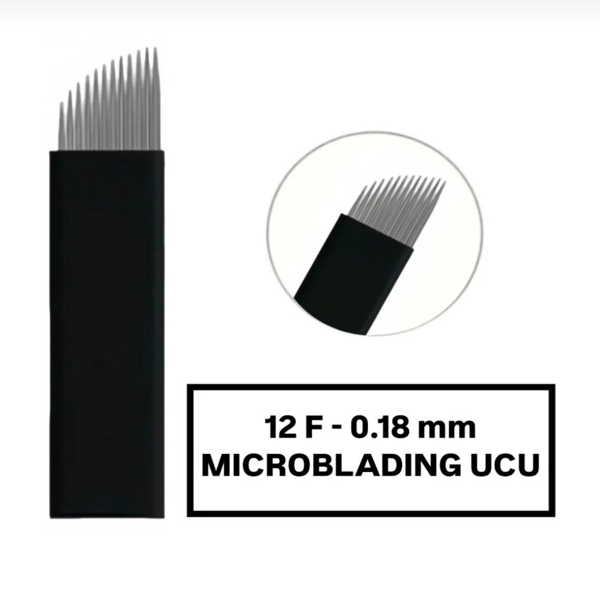 12F - 0.18mm Siyah Microblading Kalemi Değiştirilebilir Uç (İğne)