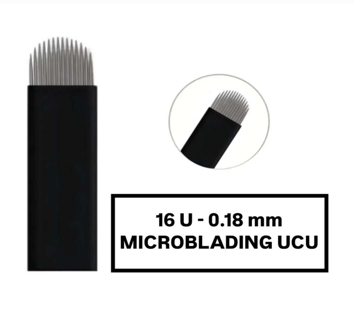 16U - 0.18mm Siyah Microblading Kalemi Değiştirilebilir Uç (İğne)