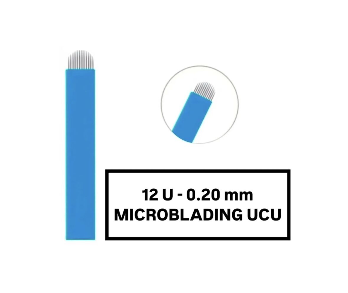 12U - 0.20mm Mavi Microblading Kalemi Değiştirilebilir Uç (İğne)