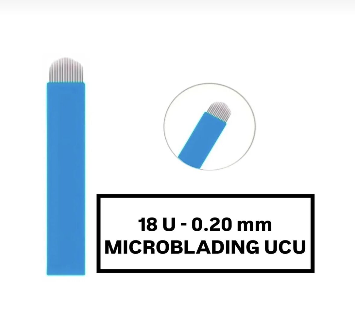 18U - 0.20mm Mavi Microblading Kalemi Değiştirilebilir Uç (İğne)