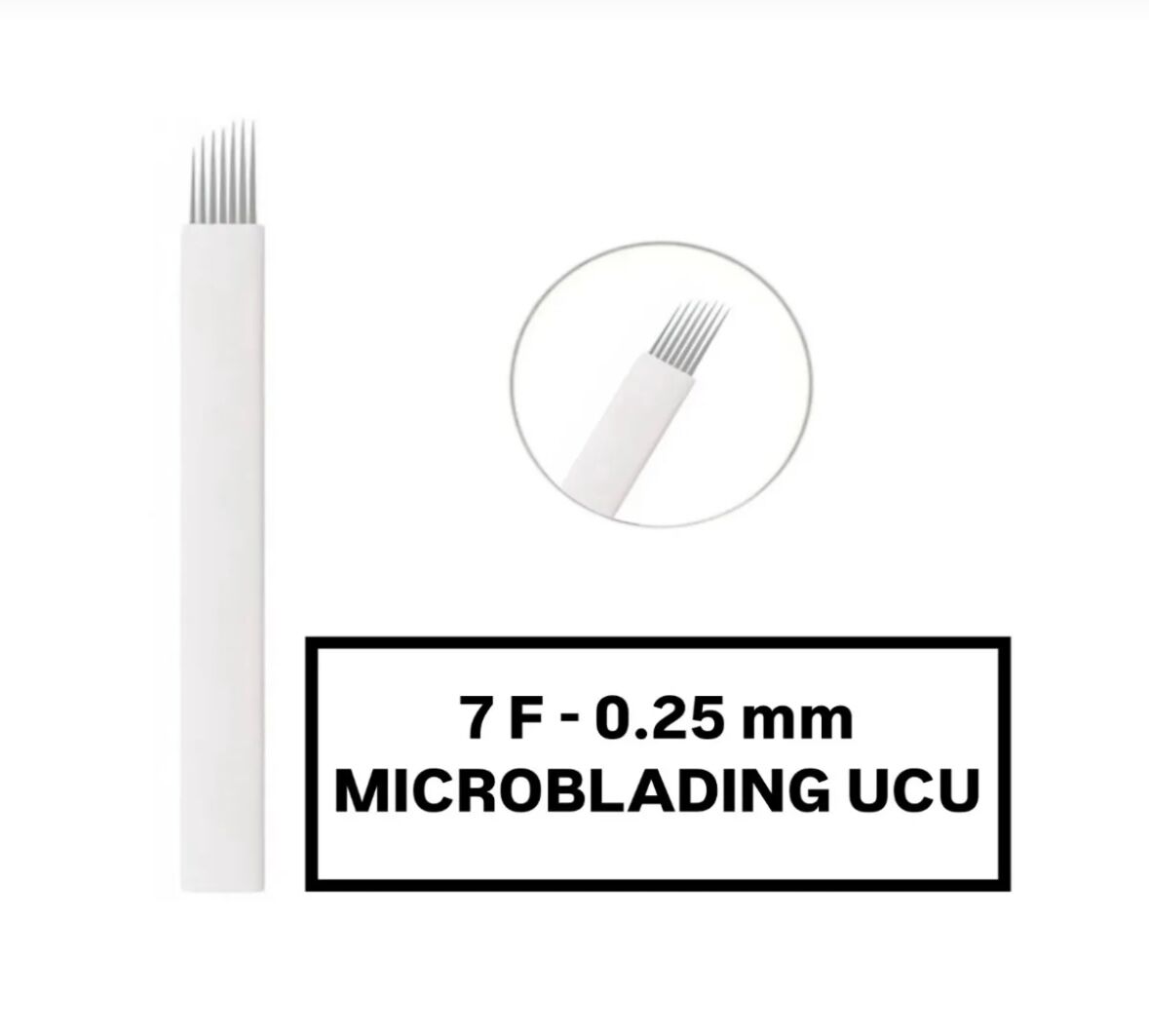 7F - 0.25mm Beyaz Microblading Kalemi Değiştirilebilir Kartuş Uç (İğne)
