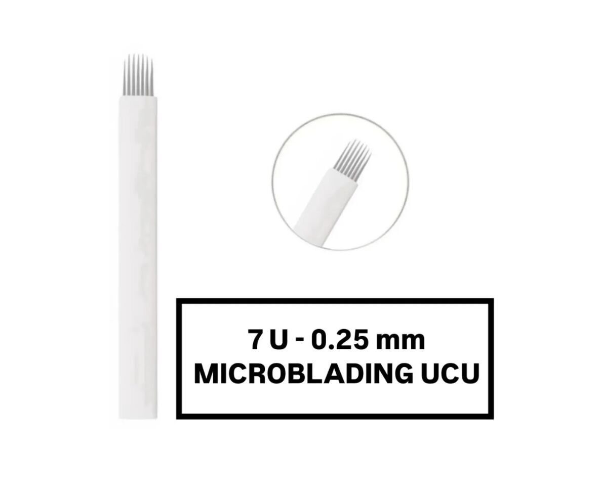 7U - 0.25mm Beyaz  Microblading Kalemi Değiştirilebilir Kartuş Uç (İğne)