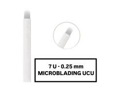 7U - 0.25mm Beyaz  Microblading Kalemi Değiştirilebilir Kartuş Uç ( İğne )