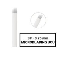 9F - 0.25mm Beyaz Microblading Kalemi Değiştirilebilir Kartuş Uç (İğne)