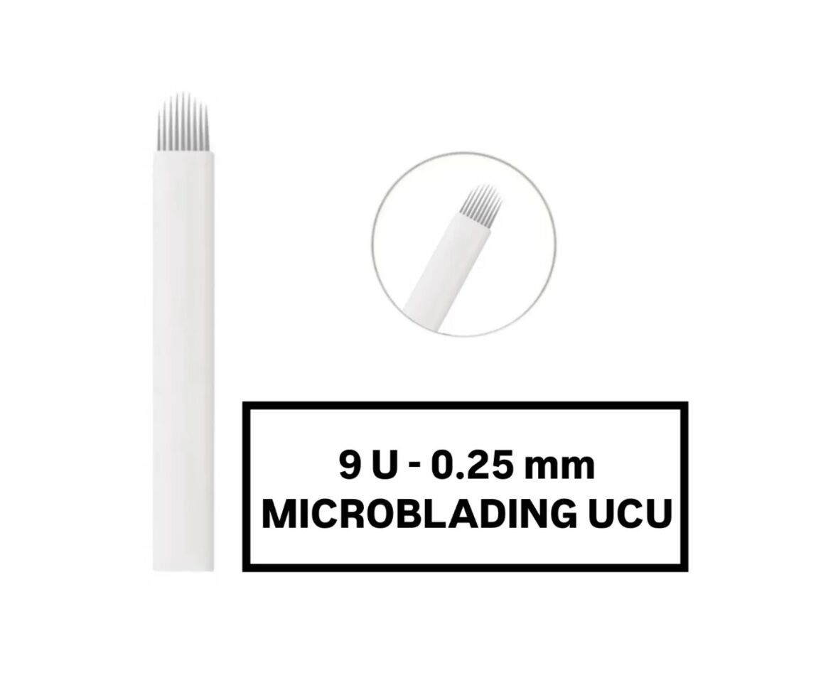 9U - 0.25mm Beyaz Microblading Kalemi Değiştirilebilir Kartuş Uç (İğne)