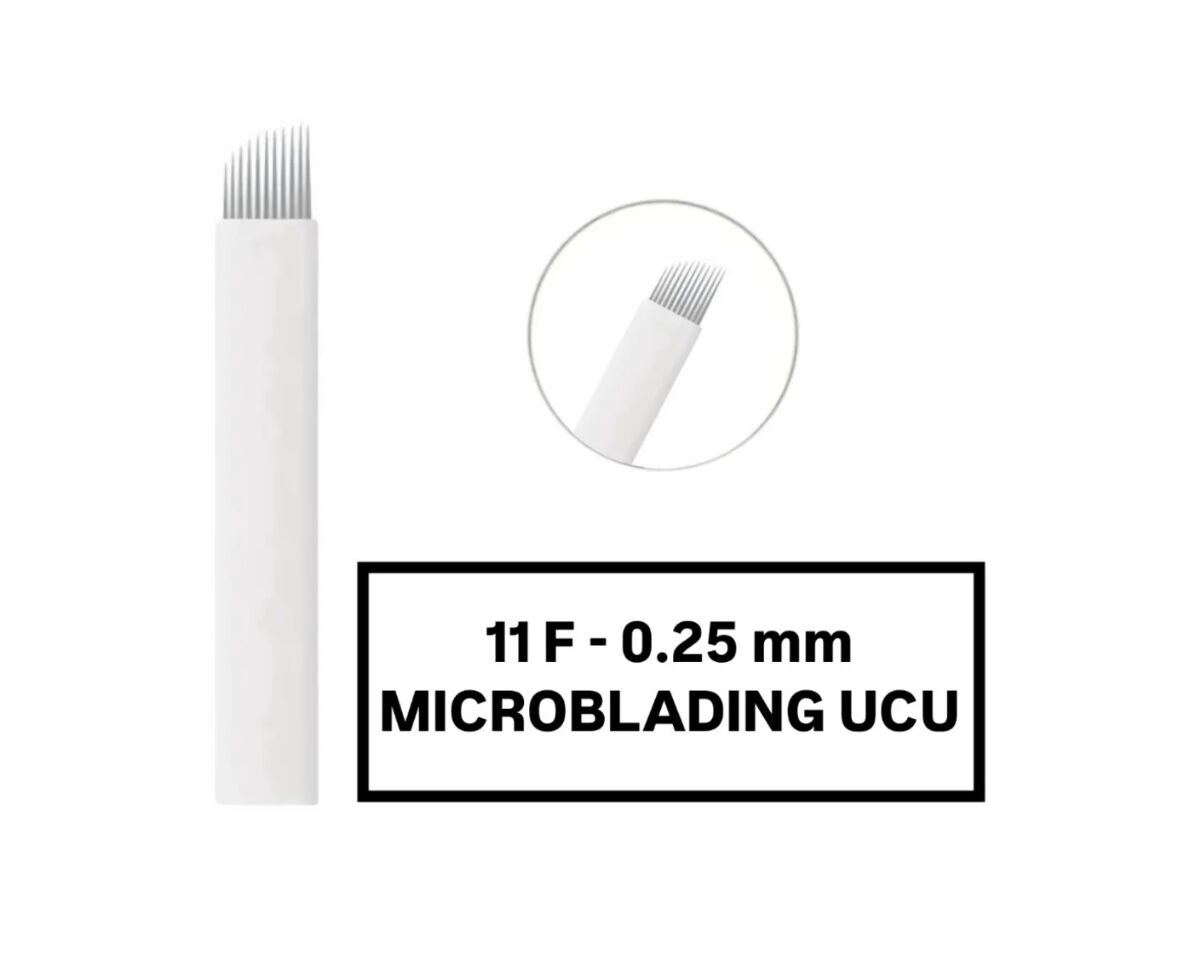 11F - 0.25mm Beyaz Microblading Kalemi Değiştirilebilir Kartuş Uç (İğne)