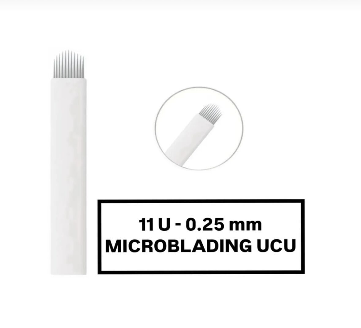 11U - 0.25mm Beyaz Microblading Kalemi Değiştirilebilir Kartuş Uç (İğne)