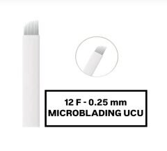 12F - 0.25mm Beyaz Microblading Kalemi Değiştirilebilir Kartuş Uç (İğne)