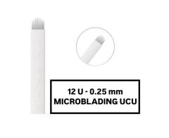 12U - 0.25mm Beyaz Microblading Kalemi Değiştirilebilir Kartuş Uç ( İğne )