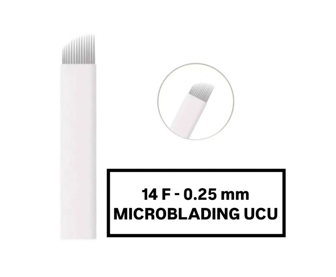 14F - 0.25mm Beyaz Microblading Kalemi Değiştirilebilir Kartuş Uç (İğne)