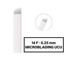 14F - 0.25mm Beyaz Microblading Kalemi Değiştirilebilir Kartuş Uç ( İğne )