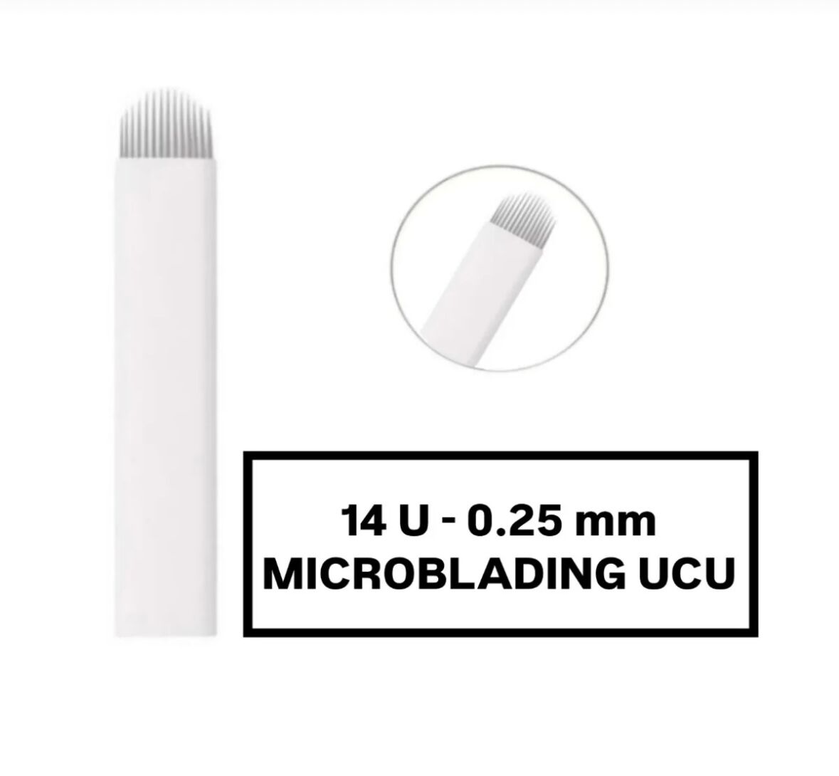 14U-0.25mm Beyaz Microblading Kalemi Değiştirilebilir Kartuş Uç (İğne)
