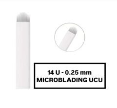 14U-0.25mm Beyaz Microblading Kalemi Değiştirilebilir Kartuş Uç ( İğne )