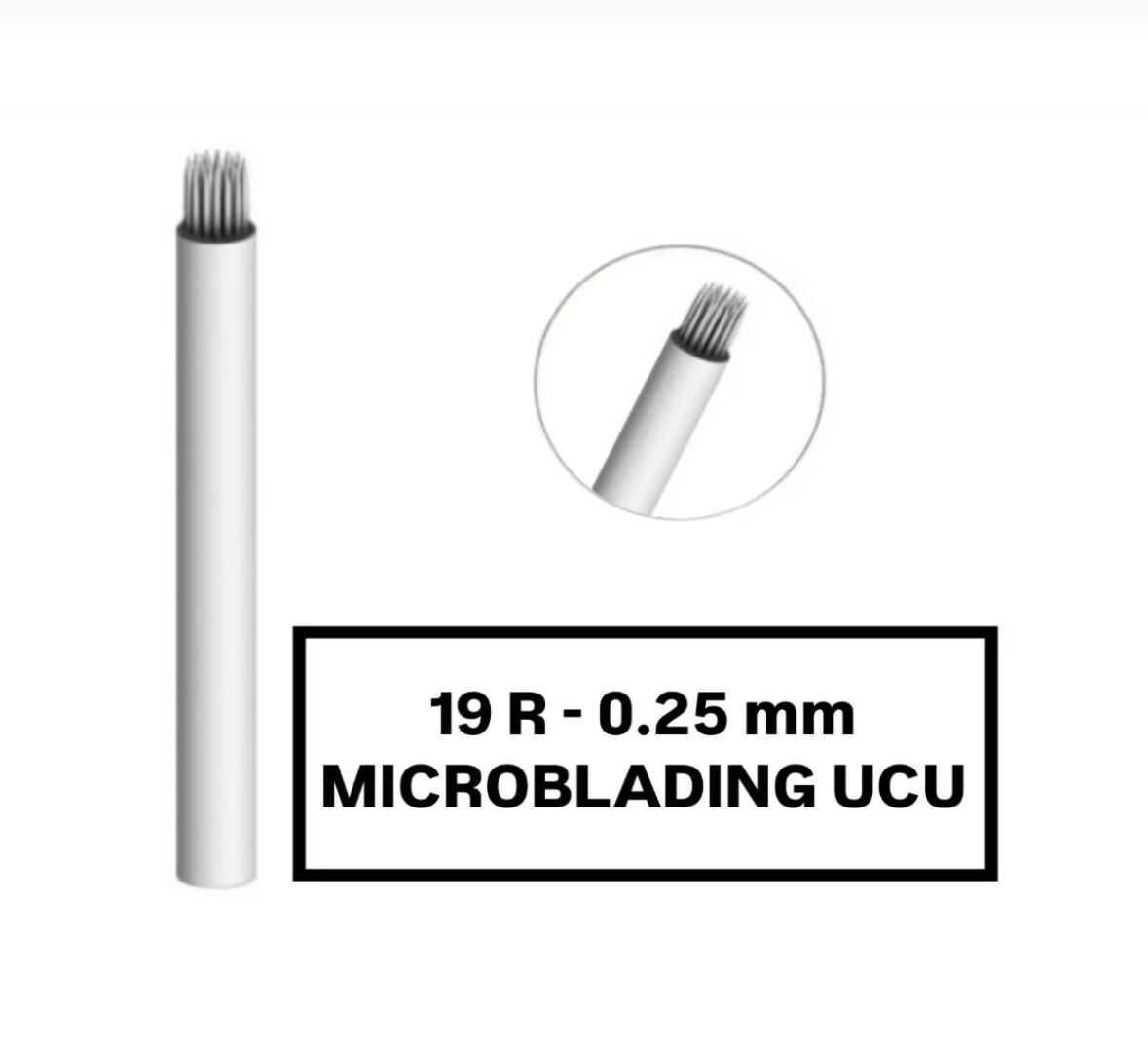 19R - 0.25mm Beyaz Microblading Kalemi Değiştirilebilir Uç (İğne)