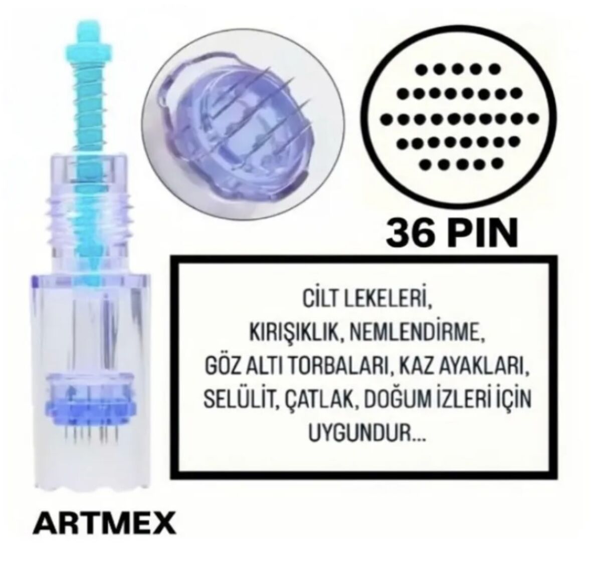 Artmex - 36 PIN Değiştirilebilir Kartuş Dermapen Ucu (İğne)