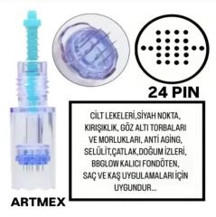 Artmex - 24 PIN Değiştirilebilir Kartuş Dermapen Ucu (İğne)