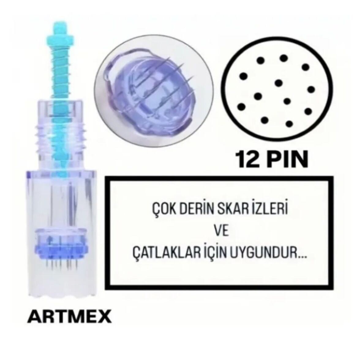 Artmex - 12 PIN Değiştirilebilir Kartuş Dermapen Ucu (İğne)