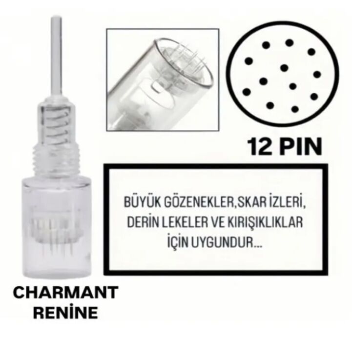 Charmant - Renine - 12 PIN Değiştirebilir Kartuş Dermapan Ucu (İğne)