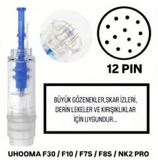 Uhooma F7S / F8S / F10 / F30 / NK2 PRO - 12 PIN Değiştirilebilir Kartuş Dermapen Ucu (İğne)