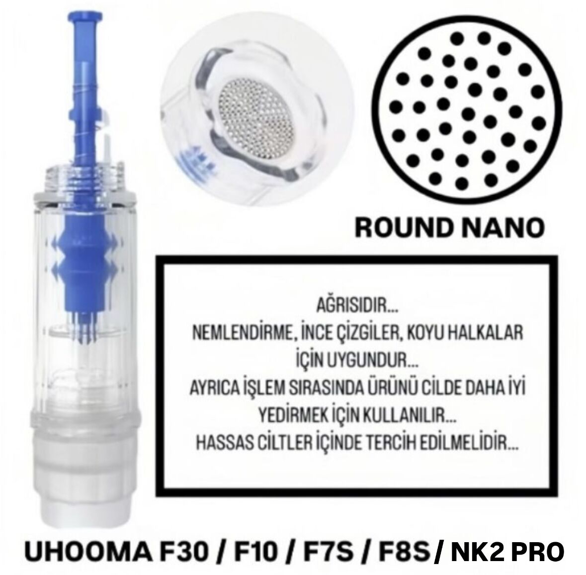 Uhooma F7S / F8S / F10 / F30 / NK2 PRO - NANO Değiştirilebilir Kartuş Dermapen Ucu (İğne)