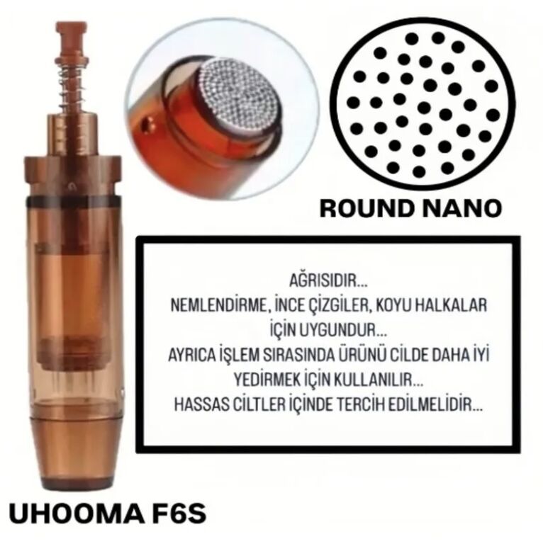 Uhooma F6S - NANO Değiştirilebilir Kartuş Dermapen Ucu (İğne)