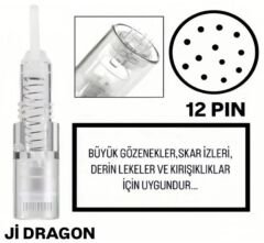 Ji Dragon - 12 PIN Değiştirilebilir Kartuş Dermapen Ucu (İğne)