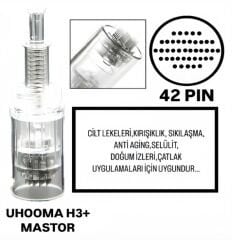 Uhooma H3+ -Mastor - Vidalı 42 PIN Değiştirilebilir Kartuş Dermapen Ucu ( İğne )