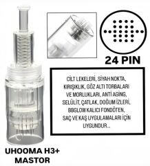 Uhooma H3+ -Mastor - Vidalı 24 PIN Değiştirilebilir Kartuş Dermapen Ucu ( İğne )