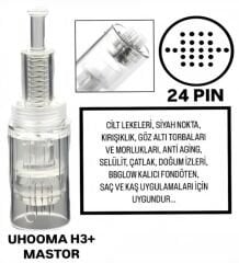 Uhooma H3+ -Mastor - Vidalı 24 PIN Değiştirilebilir Kartuş Dermapen Ucu (İğne)