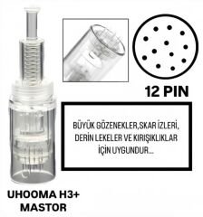 Uhooma H3+ -Mastor - Vidalı 12 PIN Değiştirilebilir Kartuş Dermapen Ucu ( İğne )