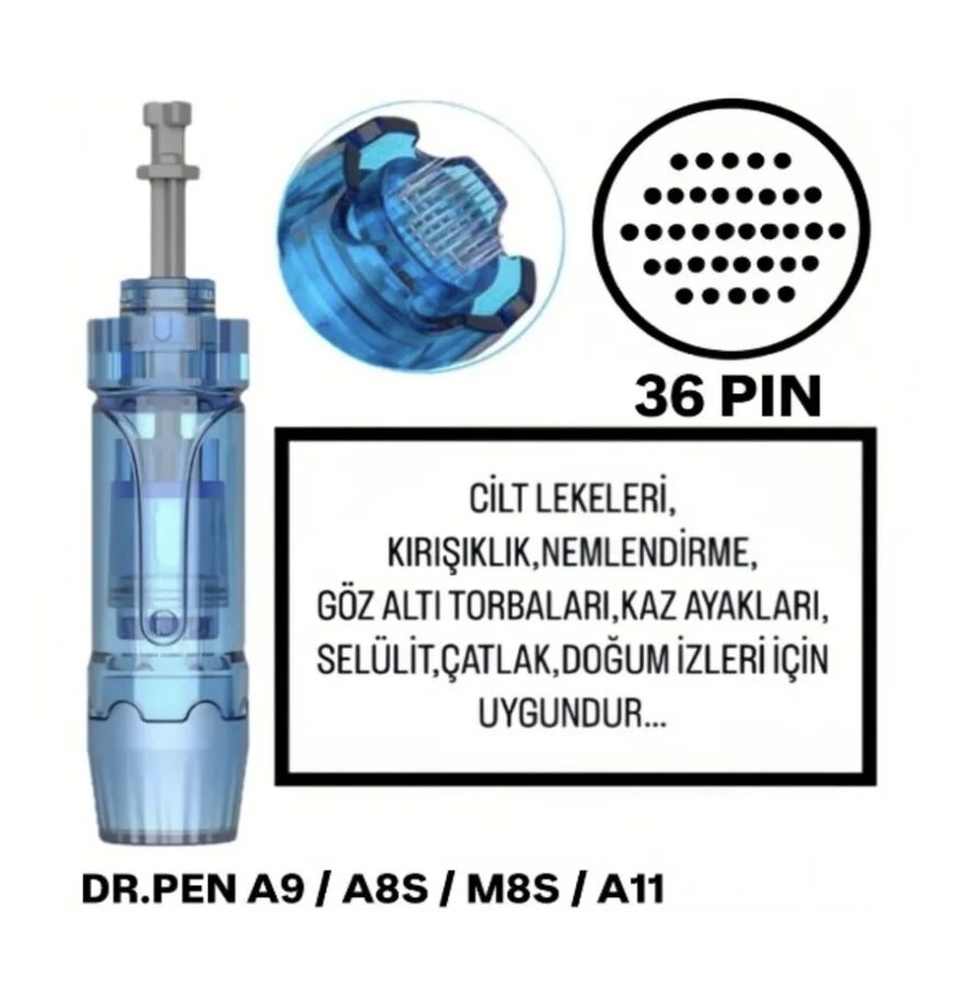 Dr.Pen A9 / A8S / M8S / A11 - 36 PIN Değiştirilebilir Kartuş Dermapen Ucu (İğne)