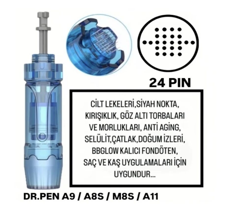 Dr.Pen A9 / A8S / M8S / A11 - 24 PIN Değiştirilebilir Kartuş Dermapen Ucu (İğne)