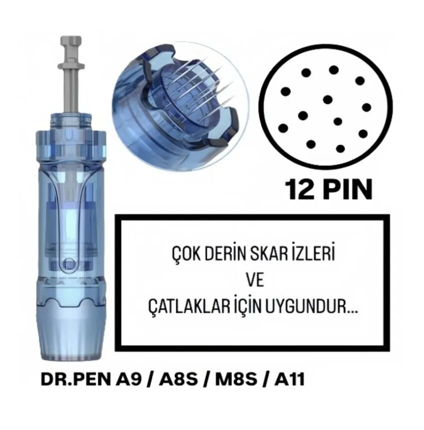 Dr.Pen A9 / A8S / M8S / A11 - 12 PIN Değiştirilebilir Kartuş Dermapen Ucu (İğne)