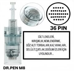 Dr.Pen M8 ve A6S Uyumlu - 36 PIN Değiştirilebilir Kartuş Dermapen Ucu (İğne)