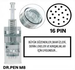 Dr.Pen M8 ve A6S Uyumlu - 16 PIN Değiştirilebilir Kartuş Dermapen Ucu (İğne)