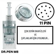 Dr.Pen M8 ve A6S Uyumlu - 11 PIN Değiştirilebilir Kartuş Dermapen Ucu ( İğne )