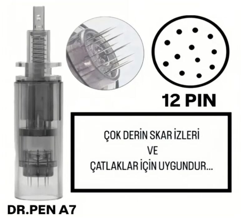 Dr.Pen A7 - 12 PIN Değiştirilebilir Kartuş Dermapen Ucu (İğne)
