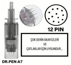 Dr.Pen A7 - 12 PIN Değiştirilebilir Kartuş Dermapen Ucu (İğne)