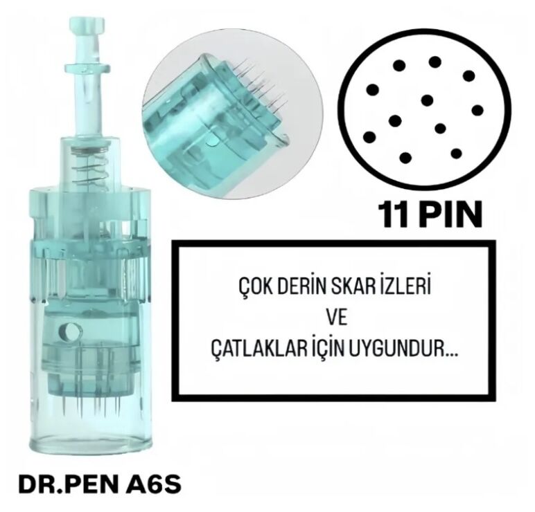 Dr.Pen A6S ve M8 Uyumlu - 11 PIN Değiştirilebilir Kartuş Dermapen Ucu (İğne)