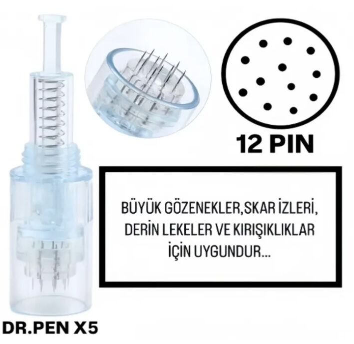 Dr.Pen X5 - 12 PIN Değiştirilebilir Kartuş Dermapen Ucu (İğne)