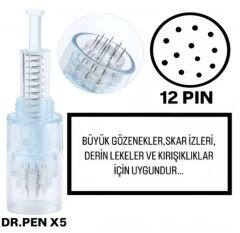 Dr.Pen X5 - 12 PIN Değiştirilebilir Kartuş Dermapen Ucu (İğne)