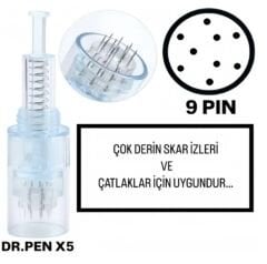 Dr.Pen X5 - 9 PIN Değiştirilebilir Kartuş Dermapen Ucu ( İğne )
