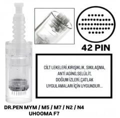 Dr. Pen MYM-M5-M7-N2-N4 - Uhooma F7 Uyumlu 42 PIN Değiştirilebilir Kartuş Dermapen Ucu (İğne)