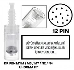 Dr. Pen MYM-M5-M7-N2-N4 - Uhooma F7 Uyumlu 12 PIN Değiştirilebilir Kartuş Dermapen Ucu (İğne)