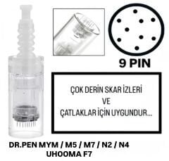 Dr. Pen MYM-M5-M7-N2-N4 - Uhooma F7 Uyumlu 9 PIN Değiştirilebilir Kartuş Dermapen Ucu (İğne)