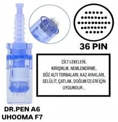 Dr.Pen A6 - Uhooma F7 Uyumlu - 36 PIN Değiştirilebilir Kartuş Dermapen Ucu ( İğne )