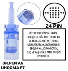 Dr.Pen A6 - Uhooma F7 Uyumlu - 24 PIN Değiştirilebilir Kartuş Dermapen Ucu (İğne)