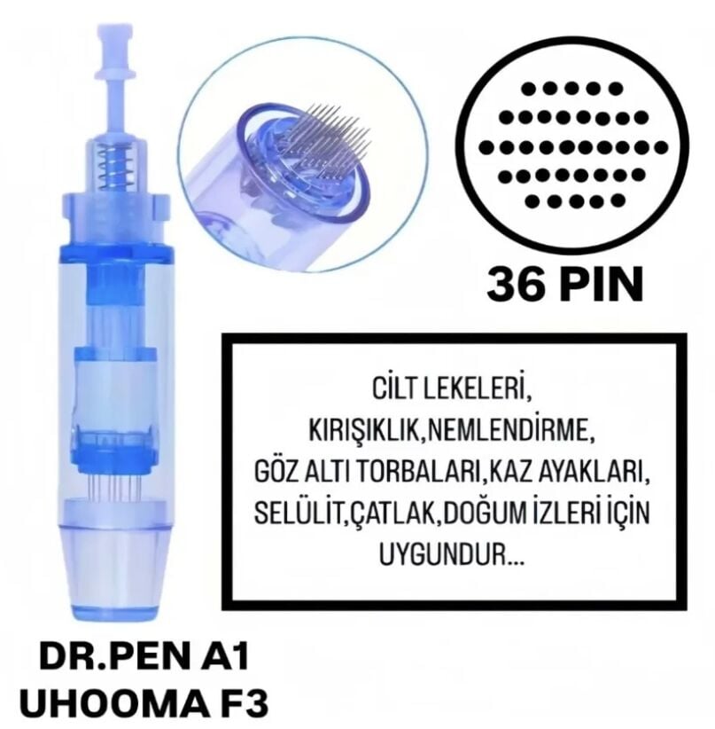 Dr.Pen A1 - Uhooma F3 Uyumlu - 36 PIN Değiştirilebilir Kartuş Dermapen Ucu (İğne)
