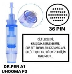 Dr.Pen A1 - Uhooma F3 Uyumlu - 36 PIN Değiştirilebilir Kartuş Dermapen Ucu (İğne)